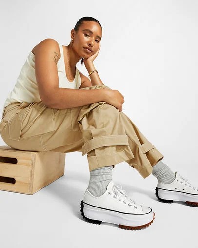Converse Run Star Hike Women Platform Shoes White / Black USA | C-39842159