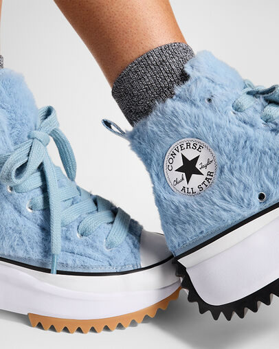 Converse Run Star Hike Women Platform Shoes Blue / White / Black USA | C-50917649