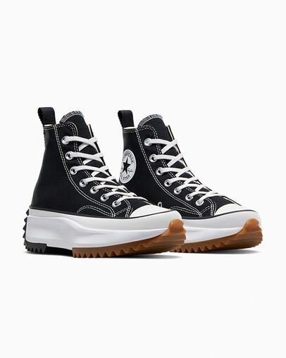 Converse Run Star Hike Women Platform Shoes Black / White USA | C-18572399
