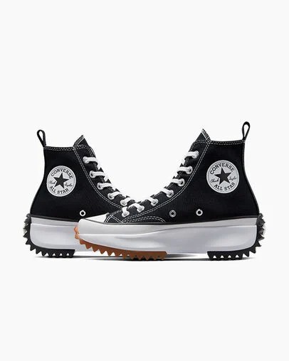 Converse Run Star Hike Women Platform Shoes Black / White USA | C-12380979