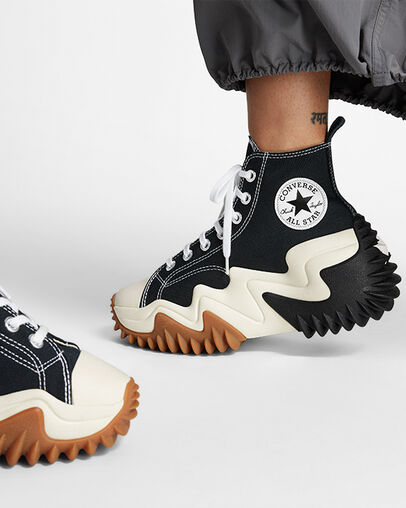 Converse Run Star Motion Women Platform Shoes Black / White / Orange USA | C-89610279