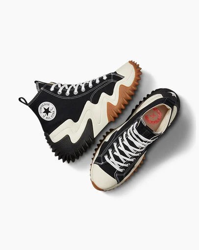Converse Run Star Motion Women Platform Shoes Black / White / Orange USA | C-89610279