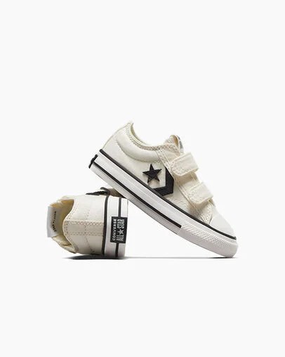 Converse Star Player 76 Easy-On Kids' Canvas Shoes White / Black USA | C-63824759