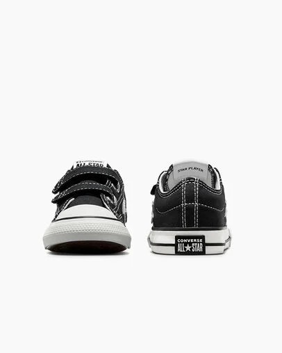 Converse Star Player 76 Easy-On Kids' Canvas Shoes Black / White USA | C-23167809