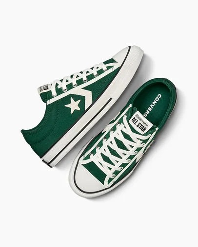 Converse Star Player 76 Luxe Kids' Sneakers Green / White / Black USA | C-92637509