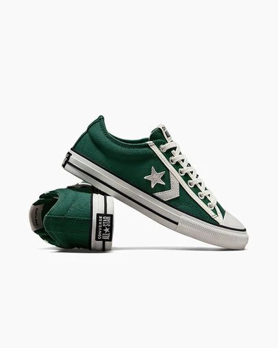 Converse Star Player 76 Luxe Kids' Sneakers Green / White / Black USA | C-92637509