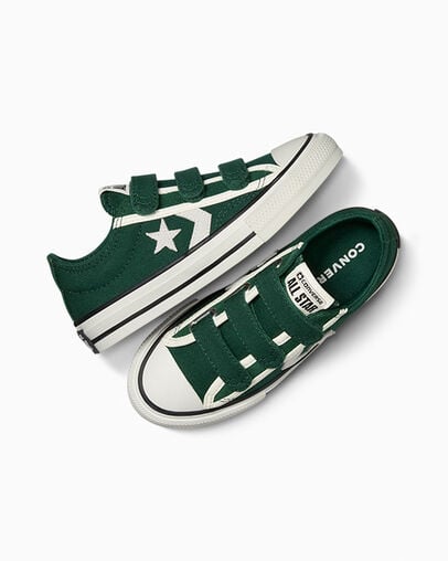 Converse Star Player 76 Luxe Kids' Sneakers Green / White / Black USA | C-07846259