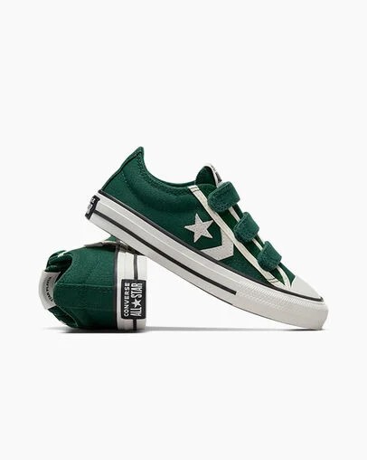 Converse Star Player 76 Luxe Kids' Sneakers Green / White / Black USA | C-07846259
