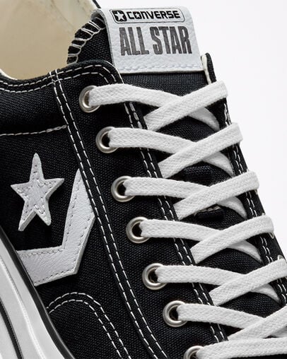 Converse Star Player 76 Premium Women Canvas Shoes Black / White USA | C-92754169