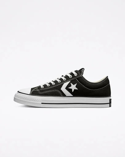 Converse Star Player 76 Premium Women Canvas Shoes Black / White USA | C-69210379