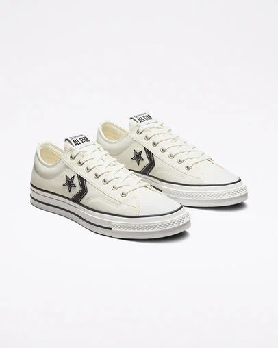 Converse Star Player 76 Premium Women Canvas Shoes White / Black USA | C-71065899