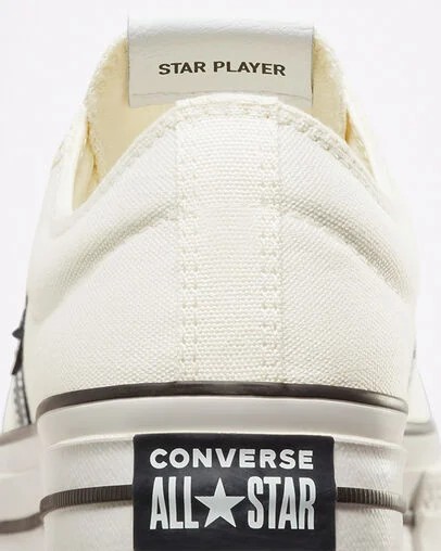 Converse Star Player 76 Premium Women Canvas Shoes White / Black USA | C-71065899