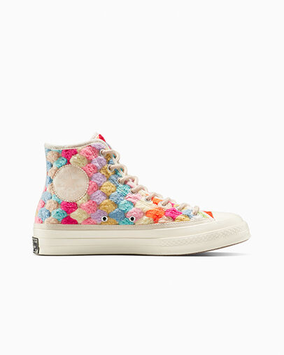 Converse Upcycle Chuck 70 Crochet Blankets Men Sneakers White / Black / Multicolor USA | C-92304789