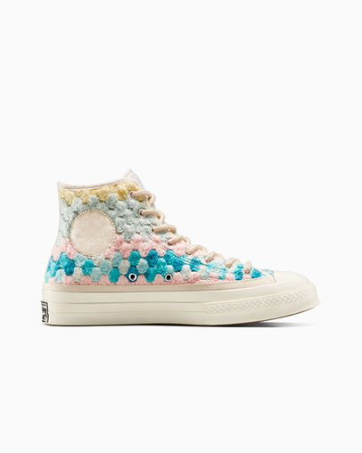 Converse Upcycle Chuck 70 Crochet Blankets Men Sneakers White / Black / Multicolor USA | C-92304789