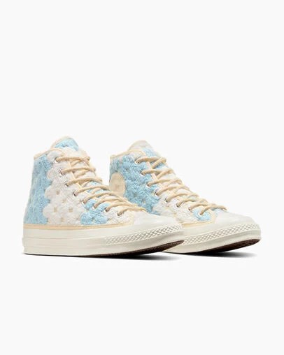 Converse Upcycle Chuck 70 Crochet Blankets Men Sneakers White / Black / Multicolor USA | C-92304789