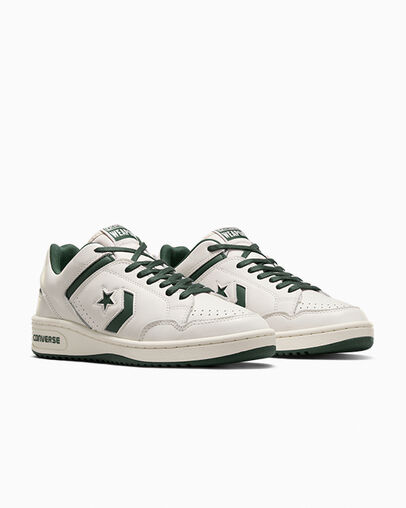 Converse Weapon Leather Men Basketball Shoes Green / White USA | C-12947659