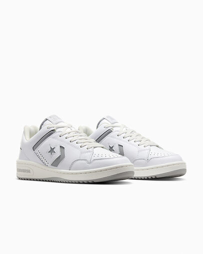 Converse Weapon Leather Men Basketball Shoes White / Grey USA | C-38192509