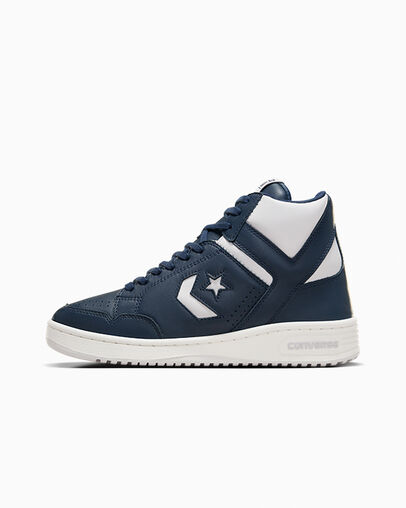 Converse Weapon Leather Men Boots Navy / Grey USA | C-85172409