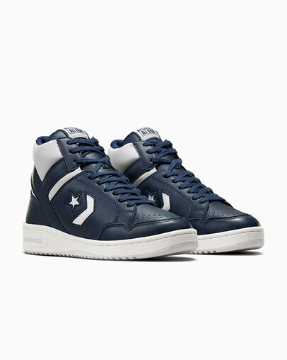 Converse Weapon Leather Men Boots Navy / Grey USA | C-85172409