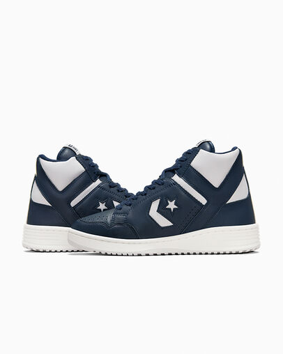 Converse Weapon Leather Men Boots Navy / Grey USA | C-85172409