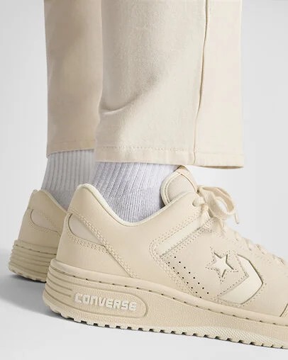 Converse Weapon Leather Men Tennis Shoes Light Beige USA | C-21036479