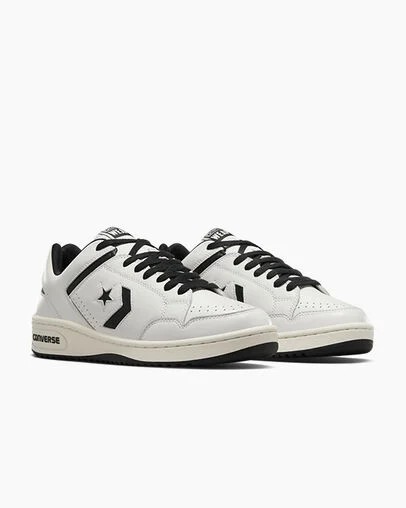 Converse Weapon Leather Men Tennis Shoes White / Black USA | C-57629039