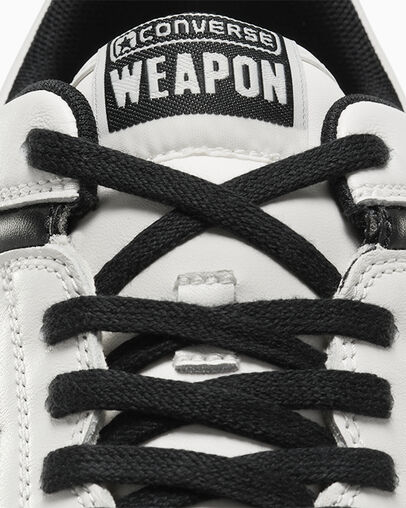 Converse Weapon Leather Men Tennis Shoes White / Black USA | C-57629039