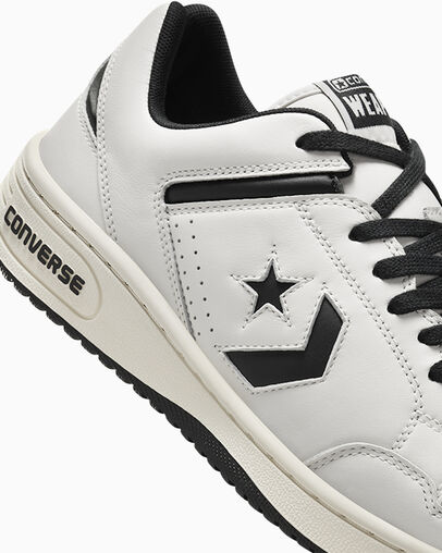 Converse Weapon Leather Men Tennis Shoes White / Black USA | C-57629039