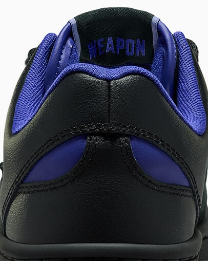 Converse Weapon Leather Women Basketball Shoes Black / Purple / Black USA | C-32568749