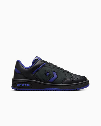 Converse Weapon Leather Women Basketball Shoes Black / Purple / Black USA | C-32568749