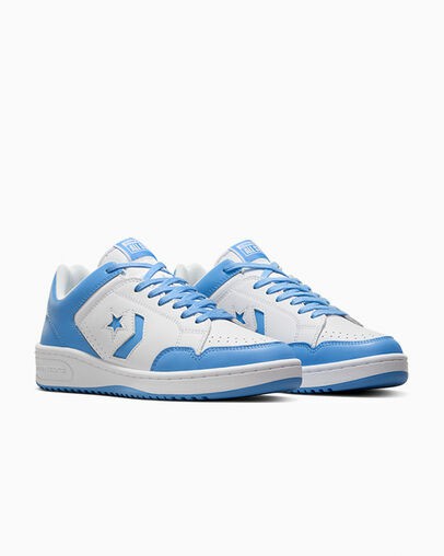 Converse Weapon Leather Women Basketball Shoes White / Blue USA | C-67304159
