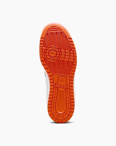Converse Weapon Leather Women Basketball Shoes White / Orange USA | C-30542769