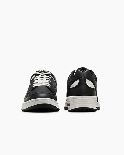 Converse Weapon Leather Women Basketball Shoes Black / White USA | C-10285739