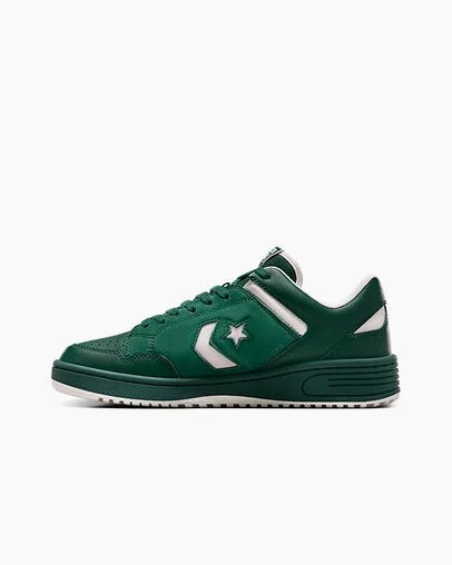 Converse Weapon Leather Women Basketball Shoes Green USA | C-01659479