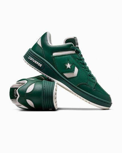 Converse Weapon Leather Women Basketball Shoes Green USA | C-01659479