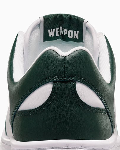 Converse Weapon Leather Women Basketball Shoes White / Deep Turquoise USA | C-67051499