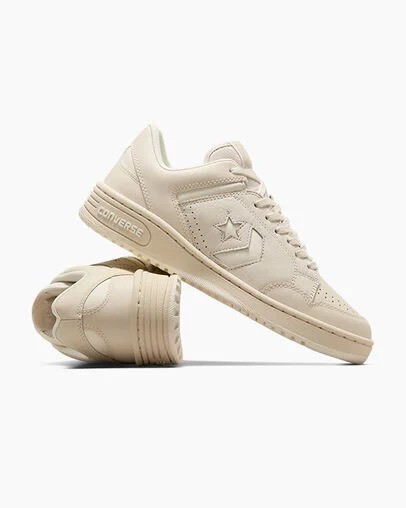 Converse Weapon Leather Women Tennis Shoes Light Beige USA | C-35418099