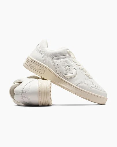 Converse Weapon Mono Leather Men Basketball Shoes White / Beige USA | C-83125049
