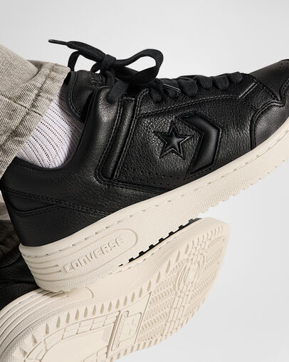 Converse Weapon Mono Leather Women Basketball Shoes Black / Beige White USA | C-58307969