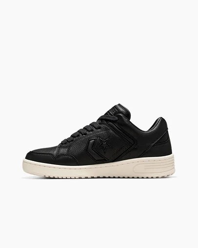 Converse Weapon Mono Leather Women Basketball Shoes Black / Beige White USA | C-58307969
