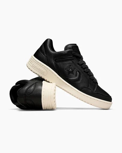 Converse Weapon Mono Leather Women Basketball Shoes Black / Beige White USA | C-58307969