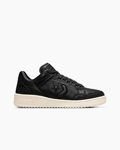 Converse Weapon Mono Leather Women Basketball Shoes Black / Beige White USA | C-58307969